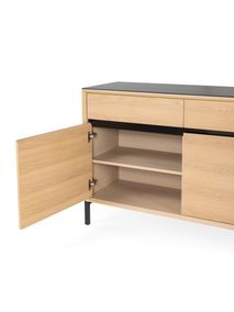 Dressoir LIMA - White Wash Oak / Zwart keramiek MED-26-000004