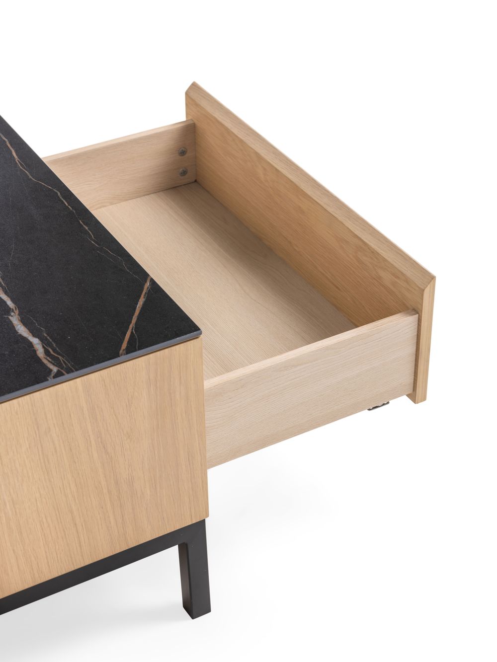 Salontafel LIMA - White Wash Oak / Zwart keramiek MED-26-000001