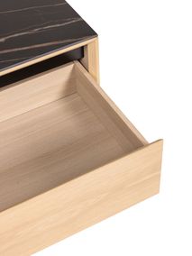 Salontafel LIMA - White Wash Oak / Zwart keramiek MED-26-000001