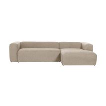 3-zit met chaise longue rechts BLOK - Beige KAV S752GR39