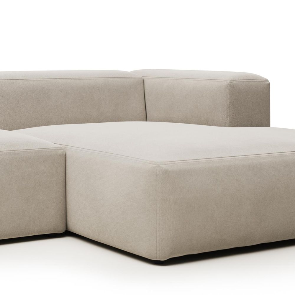 3-zit met chaise longue rechts BLOK - Beige KAV S752GR39