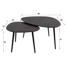 Set van 2 salontafels TRIANGLE METALLIC - Metallic ZLS 3150-48