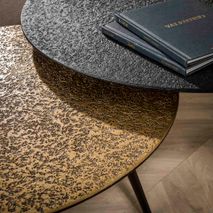 Set 2 salontafels ROUND METALLIC - Metallic grijs ZLS 3151-48