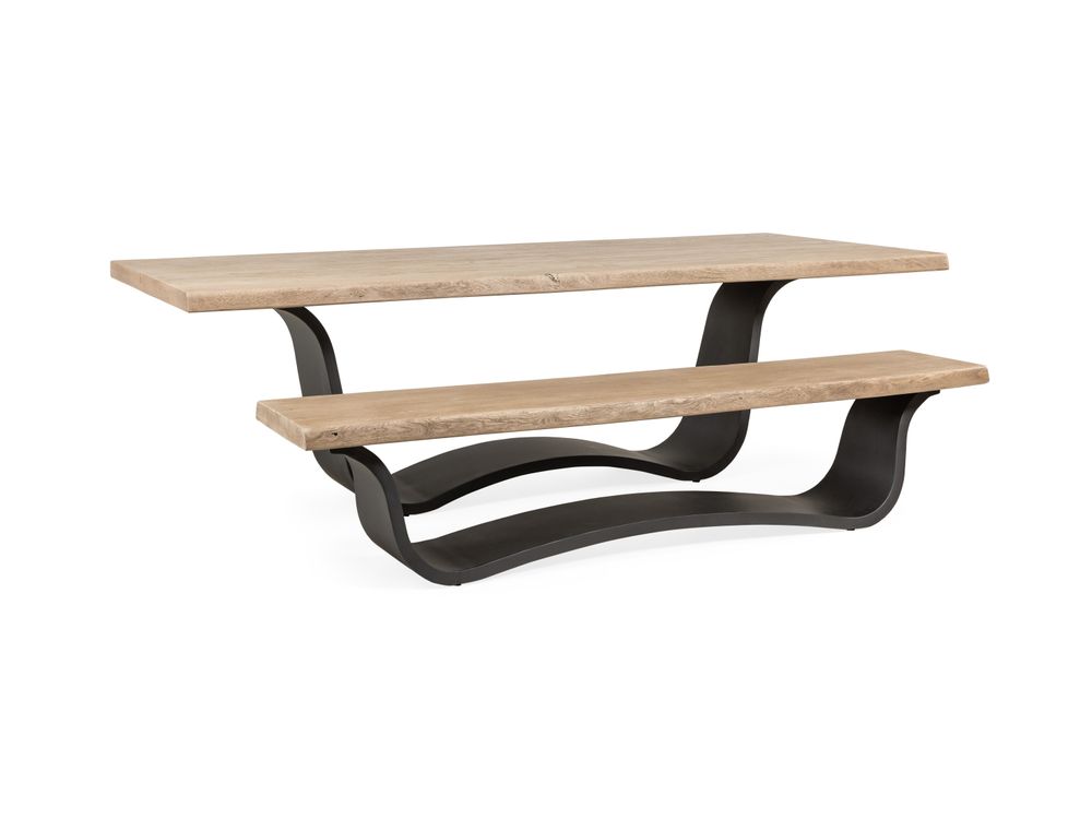 Eetkamertafel ACACIA WAVE - Hout / metalen poot LEL VE4260