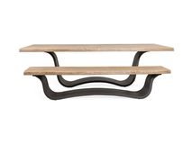 Eetkamertafel ACACIA WAVE - Hout / metalen poot LEL VE4260