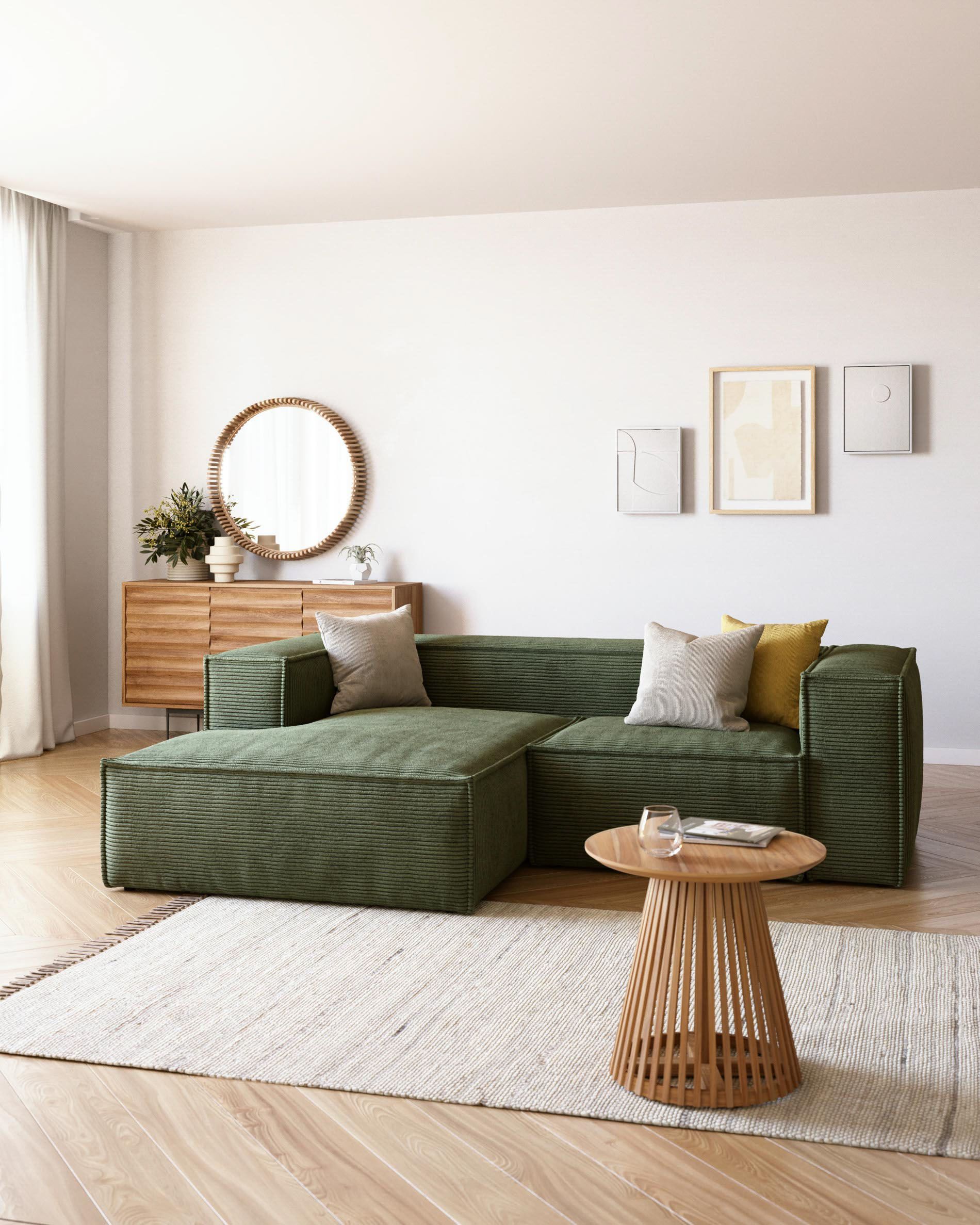 Hoekzetel BLOK - Groen corduroy