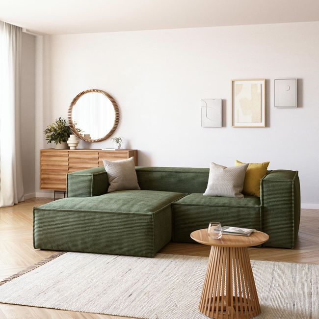 Hoekzetel BLOK - Groen corduroy