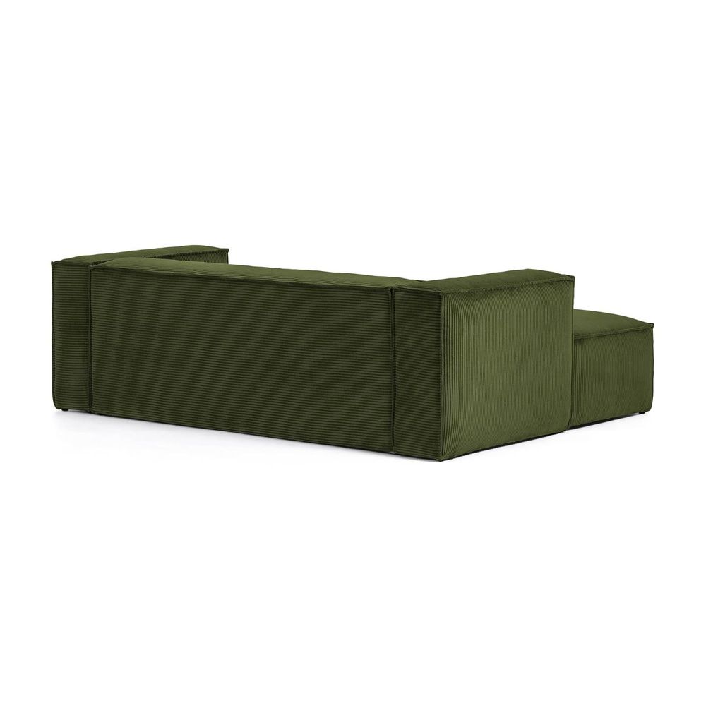 2-zit met chaise longue rechts BLOK - Groen cordur KAV S574LN19