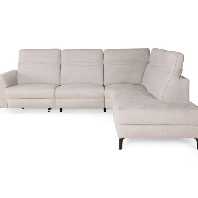 Hoeksalon met elektr. relax FRATINO - Beige