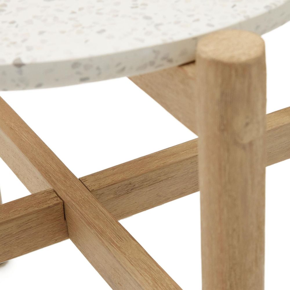 Bijzettafel POLA - Massief Eucalyptushout/Cement KAV J0400015PR05