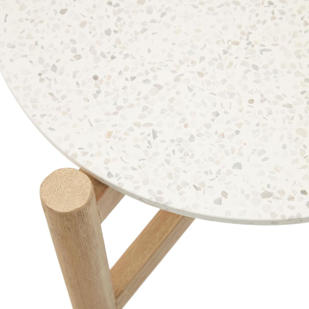 Bijzettafel POLA - Massief Eucalyptushout/Cement KAV J0400015PR05