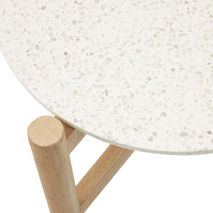 Bijzettafel POLA - Massief Eucalyptushout/Cement KAV J0400015PR05