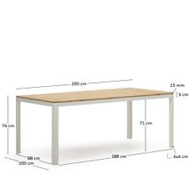 Tuintafel BONA - Teak / Wit KAV J0100028MM46