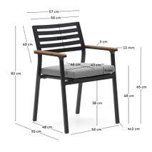 Tuinstoel BONA - Wit/Teak KAV J0600031NN15