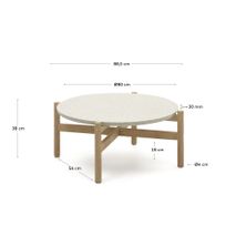 Salontafel POLA - Massief eucalyptushout/Cement KAV J0300042PR05