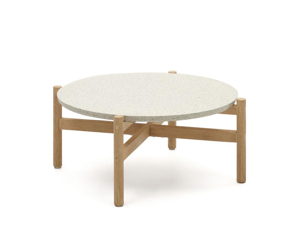 Salontafel POLA - Massief eucalyptushout/Cement KAV J0300042PR05
