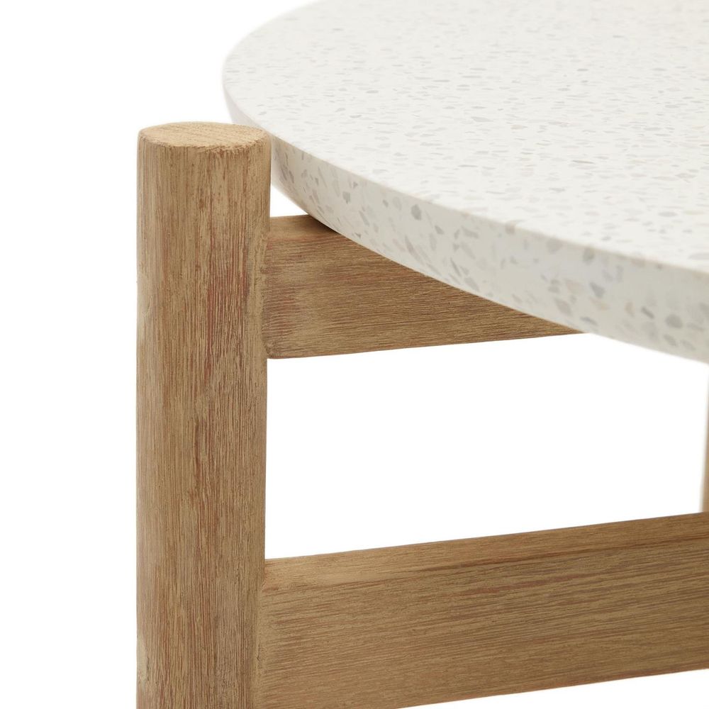 Salontafel POLA - Massief eucalyptushout/Cement KAV J0300042PR05