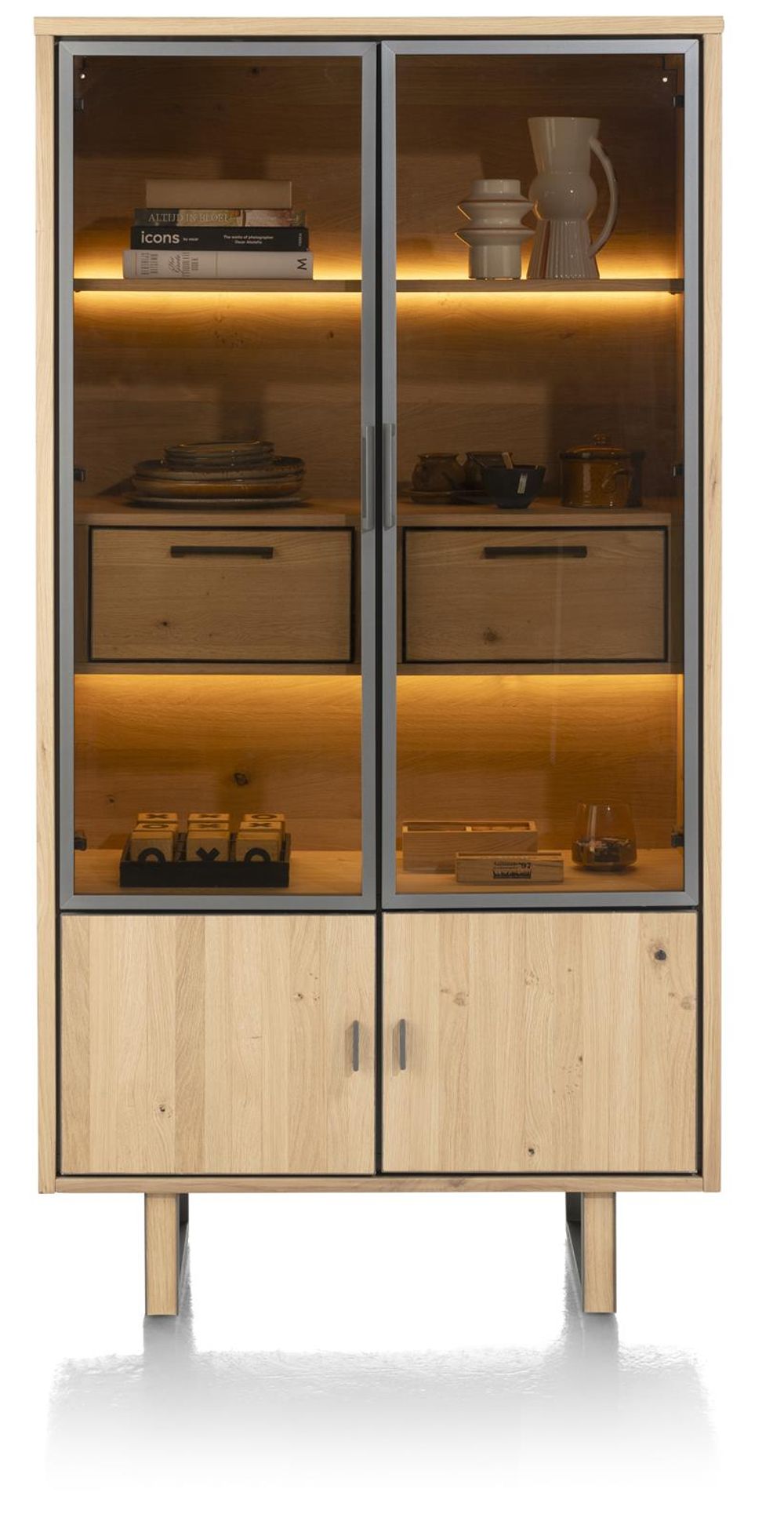 Vitrinekast SHIMANTO - Bright Natural Oak HEH 51613NAT