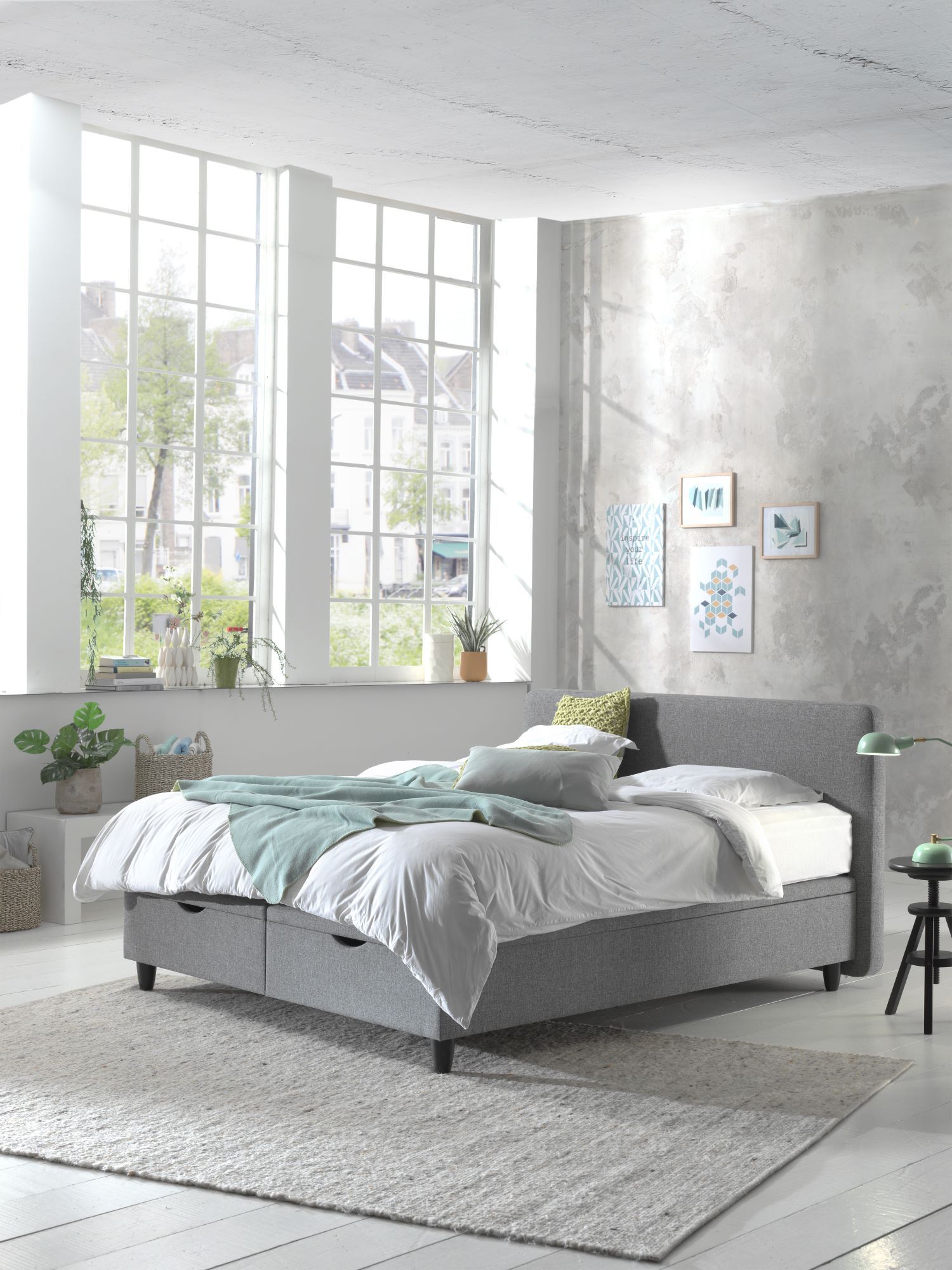 Boxspring NOVA incl. matras en topper - Grijs