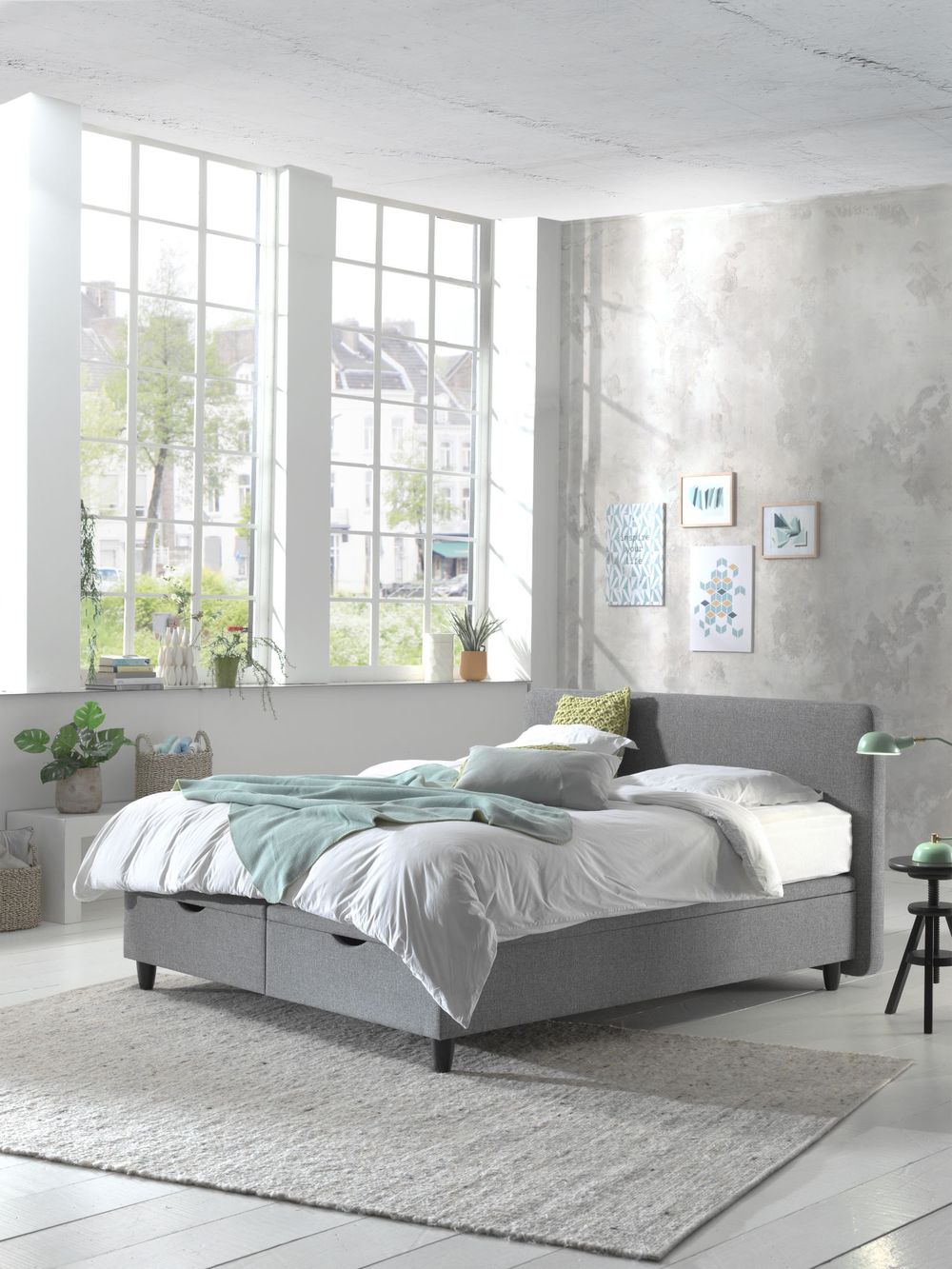 Boxspring NOVA incl. matras en topper - Grijs SFD-55-000002-D07