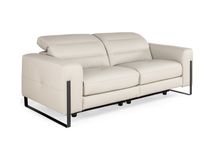 2-zit met 2 elektr. relaxen DENZEL - Beige leder C-REL-DE-HKS