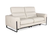 2-zit met 2 elektr. relaxen DENZEL - Beige leder C-REL-DE-HKS