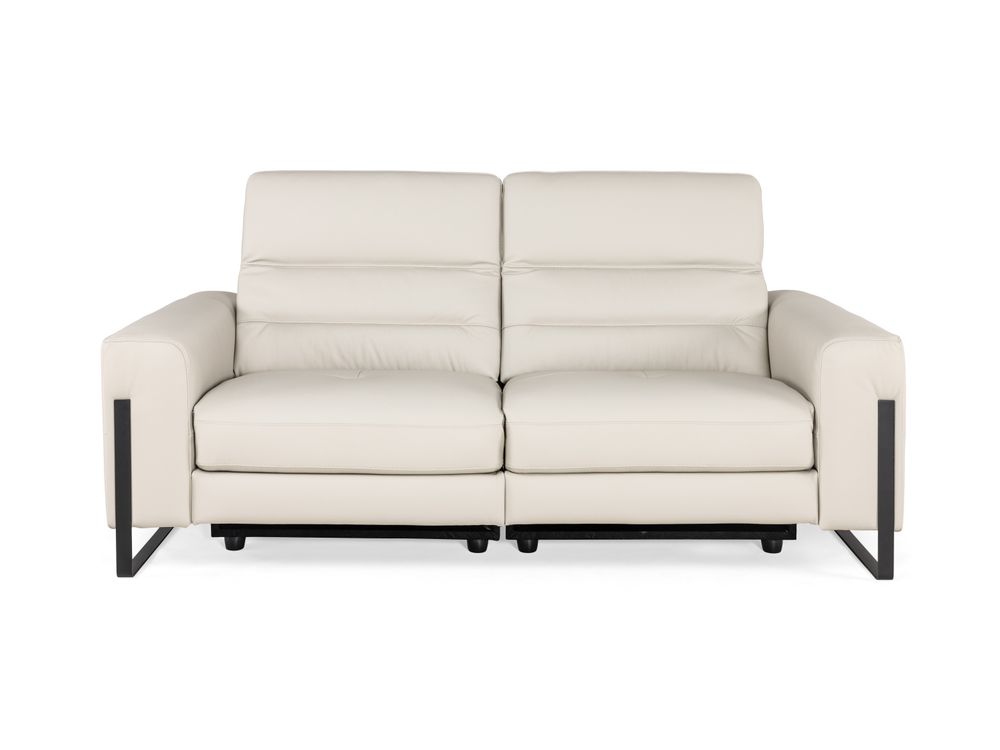 2-zit met 2 elektr. relaxen DENZEL - Beige leder C-REL-DE-HKS