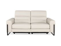 2-zit met 2 elektr. relaxen DENZEL - Beige leder C-REL-DE-HKS