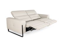 2-zit met 2 elektr. relaxen DENZEL - Beige leder C-REL-DE-HKS