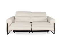 2-zit met 2 elektr. relaxen DENZEL - Beige leder C-REL-DE-HKS