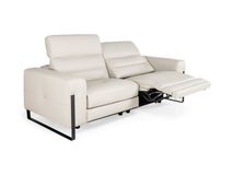 2-zit met 2 elektr. relaxen DENZEL - Beige leder C-REL-DE-HKS