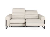 2-zit met 2 elektr. relaxen DENZEL - Beige leder C-REL-DE-HKS