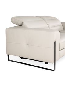 2-zit met 2 elektr. relaxen DENZEL - Beige leder C-REL-DE-HKS