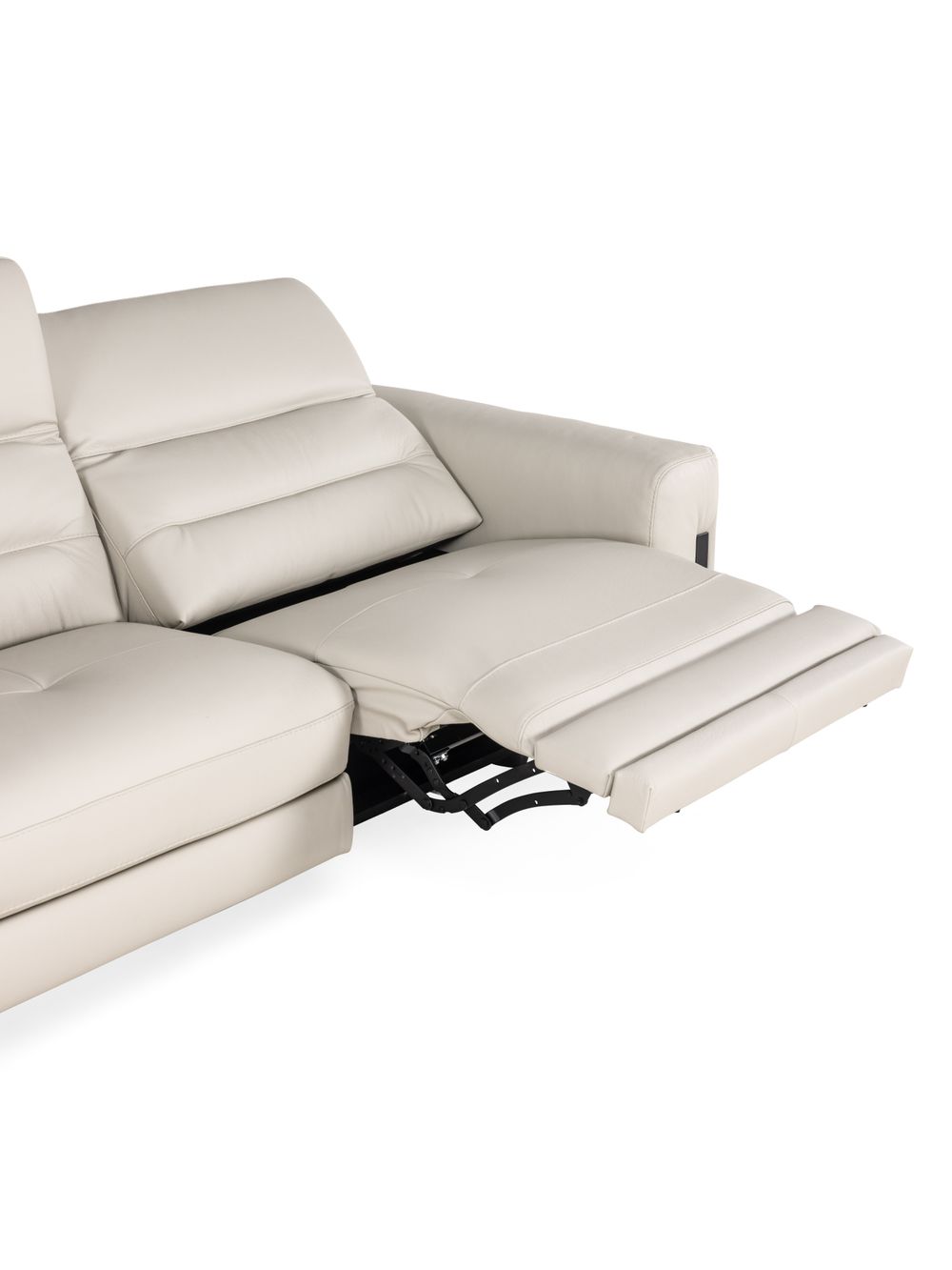 2-zit met 2 elektr. relaxen DENZEL - Beige leder C-REL-DE-HKS