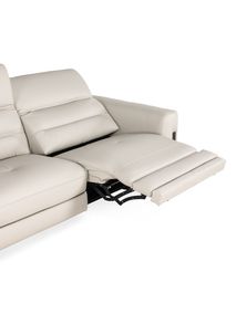 2-zit met 2 elektr. relaxen DENZEL - Beige leder C-REL-DE-HKS