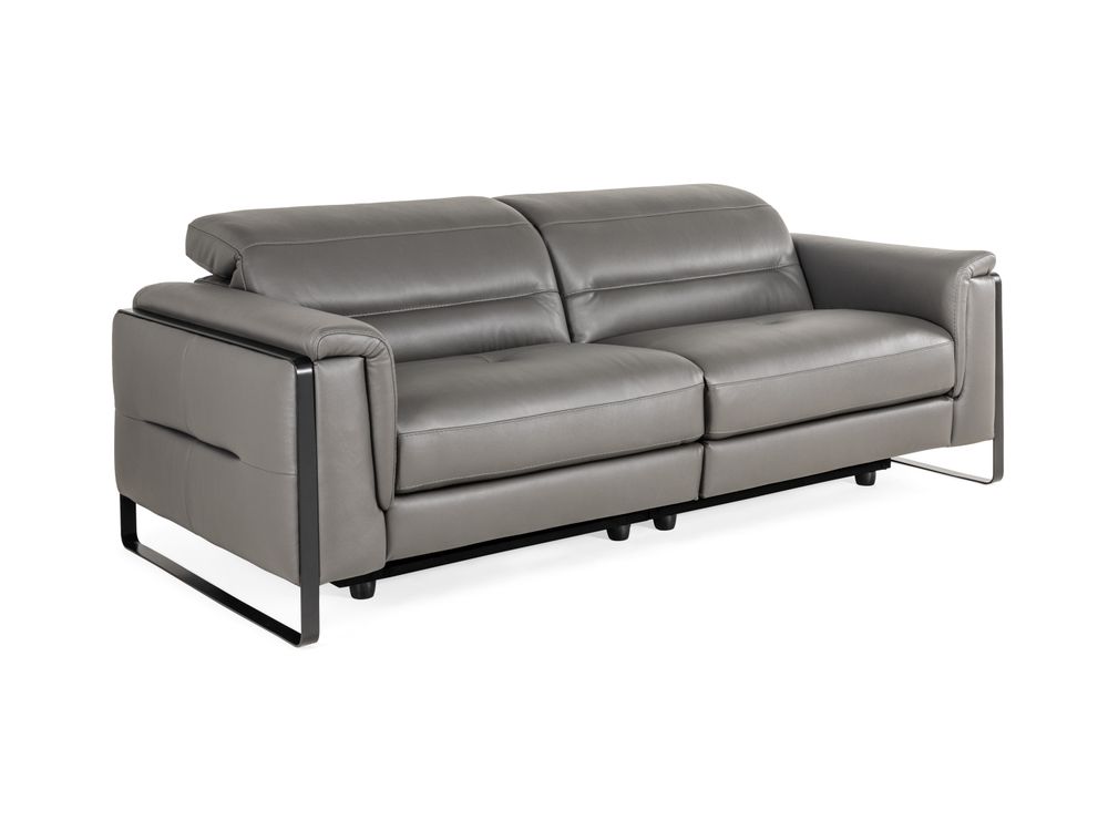 2-zit met 2 elektr. relaxen EMINENCE - Grijs leder C-REL-EMI-HKS1