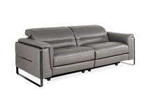 2-zit met 2 elektr. relaxen EMINENCE - Grijs leder C-REL-EMI-HKS1