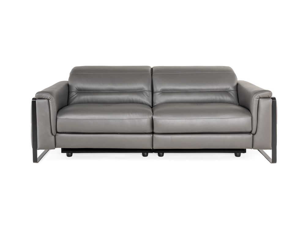 2-zit met 2 elektr. relaxen EMINENCE - Grijs leder C-REL-EMI-HKS1