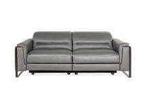 2-zit met 2 elektr. relaxen EMINENCE - Grijs leder C-REL-EMI-HKS1