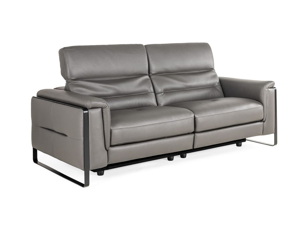 2-zit met 2 elektr. relaxen EMINENCE - Grijs leder C-REL-EMI-HKS1