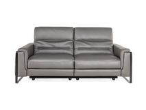 2-zit met 2 elektr. relaxen EMINENCE - Grijs leder C-REL-EMI-HKS1