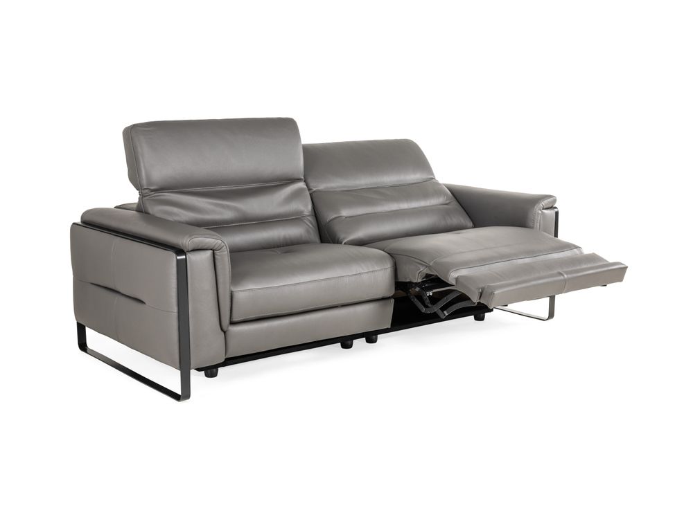 2-zit met 2 elektr. relaxen EMINENCE - Grijs leder C-REL-EMI-HKS1