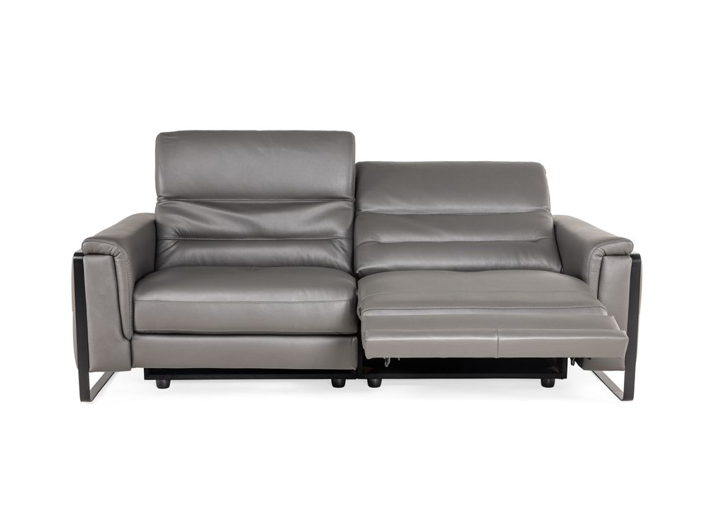 2-zit met 2 elektr. relaxen EMINENCE - Grijs leder C-REL-EMI-HKS1