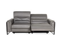 2-zit met 2 elektr. relaxen EMINENCE - Grijs leder C-REL-EMI-HKS1