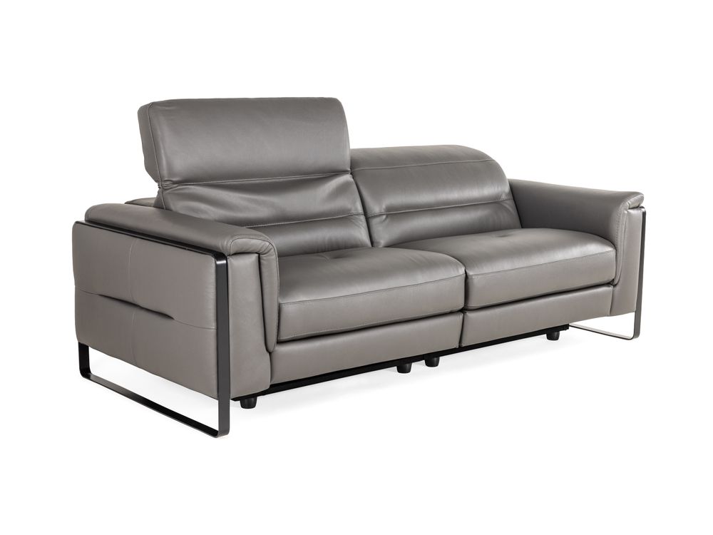 2-zit met 2 elektr. relaxen EMINENCE - Grijs leder C-REL-EMI-HKS1