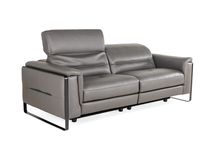 2-zit met 2 elektr. relaxen EMINENCE - Grijs leder C-REL-EMI-HKS1