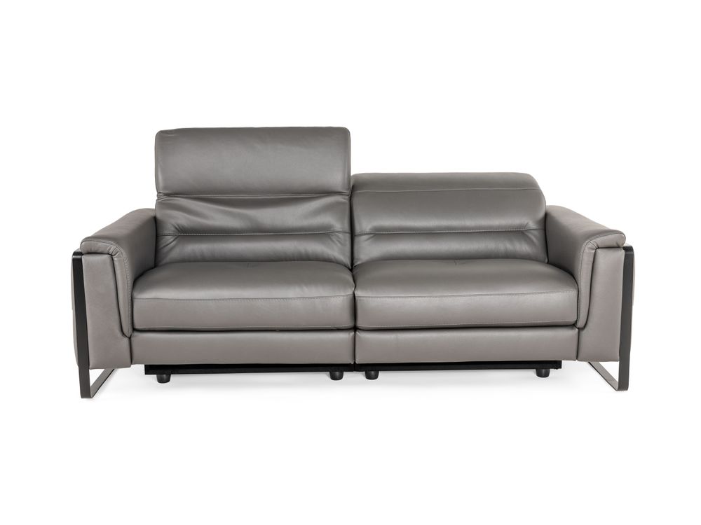2-zit met 2 elektr. relaxen EMINENCE - Grijs leder C-REL-EMI-HKS1