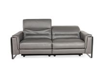 2-zit met 2 elektr. relaxen EMINENCE - Grijs leder C-REL-EMI-HKS1