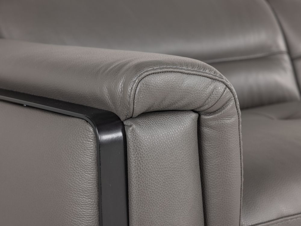 2-zit met 2 elektr. relaxen EMINENCE - Grijs leder C-REL-EMI-HKS1