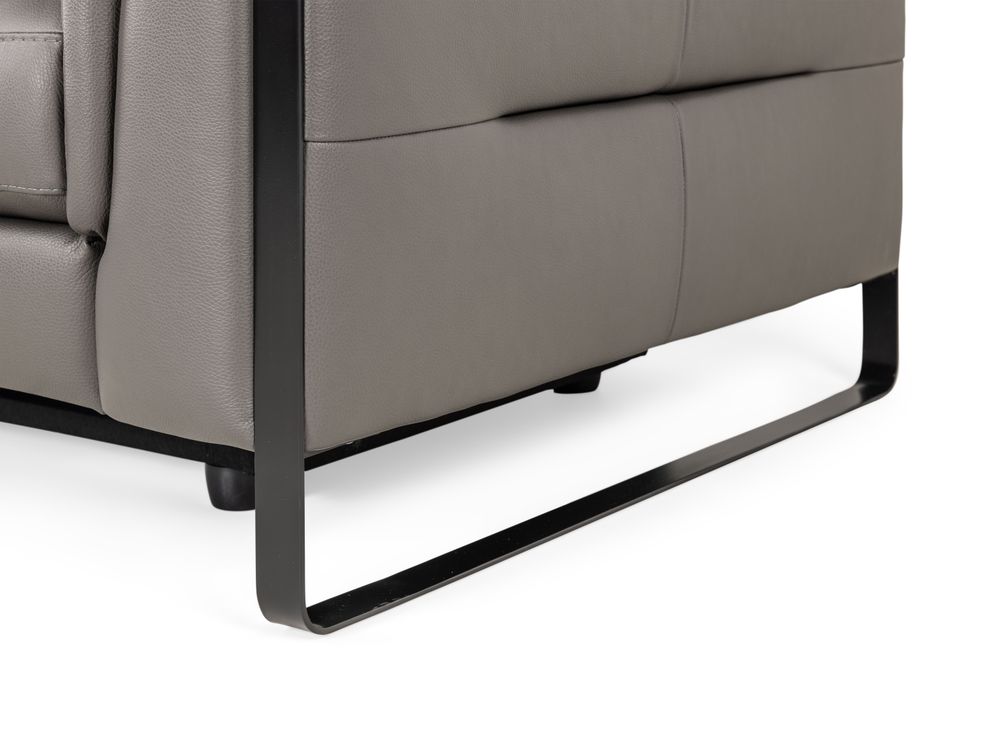 2-zit met 2 elektr. relaxen EMINENCE - Grijs leder C-REL-EMI-HKS1